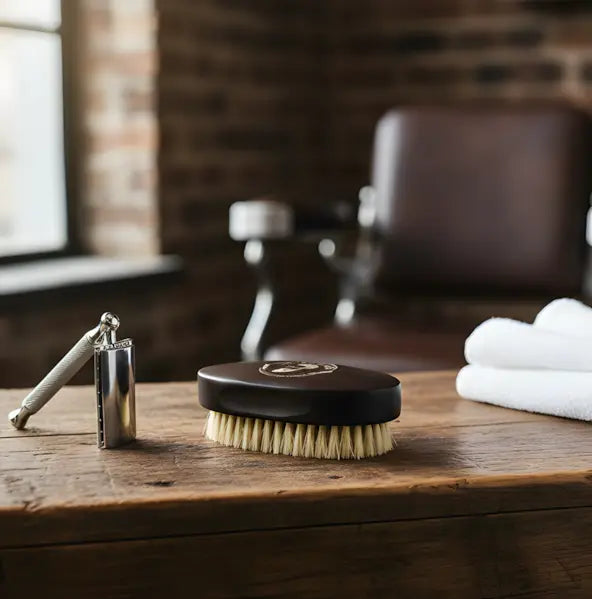 Accessoires barbe Char3i Barber : peigne, brosse, serviette