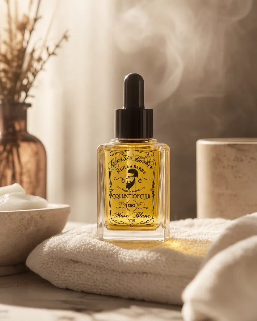 Huile à barbe parfum Musc Blanc Char3i Barber