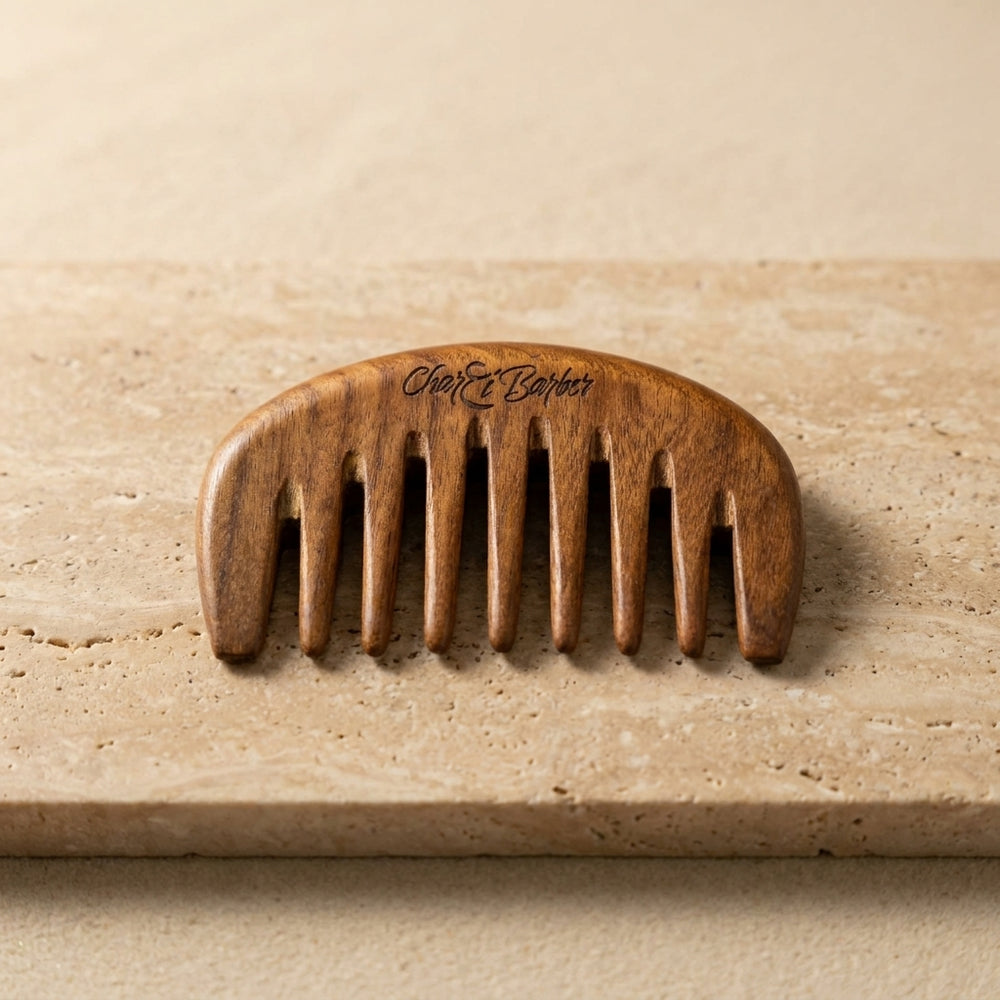 Peigne à Barbe SIHAAM en Bois de Santal Doré — Char3i Barber
