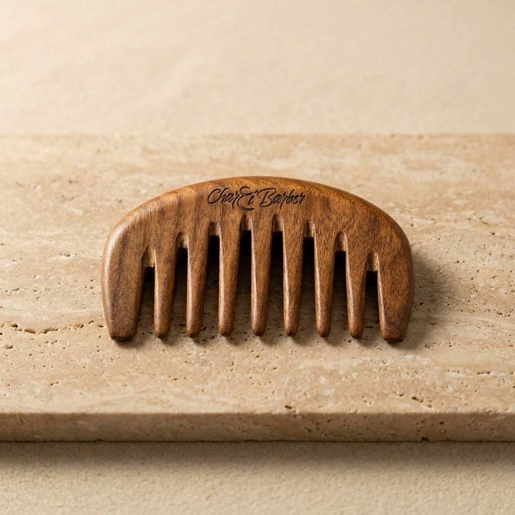 Peigne à Barbe SIHAAM en Bois de Santal Doré — Char3i Barber