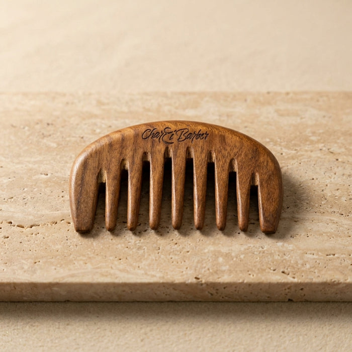 Peigne à Barbe SIHAAM en Bois de Santal Doré — Char3i Barber