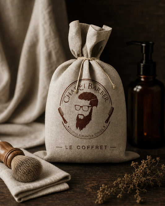Sac en lin Char3i Barber pour ranger son rituel barbe