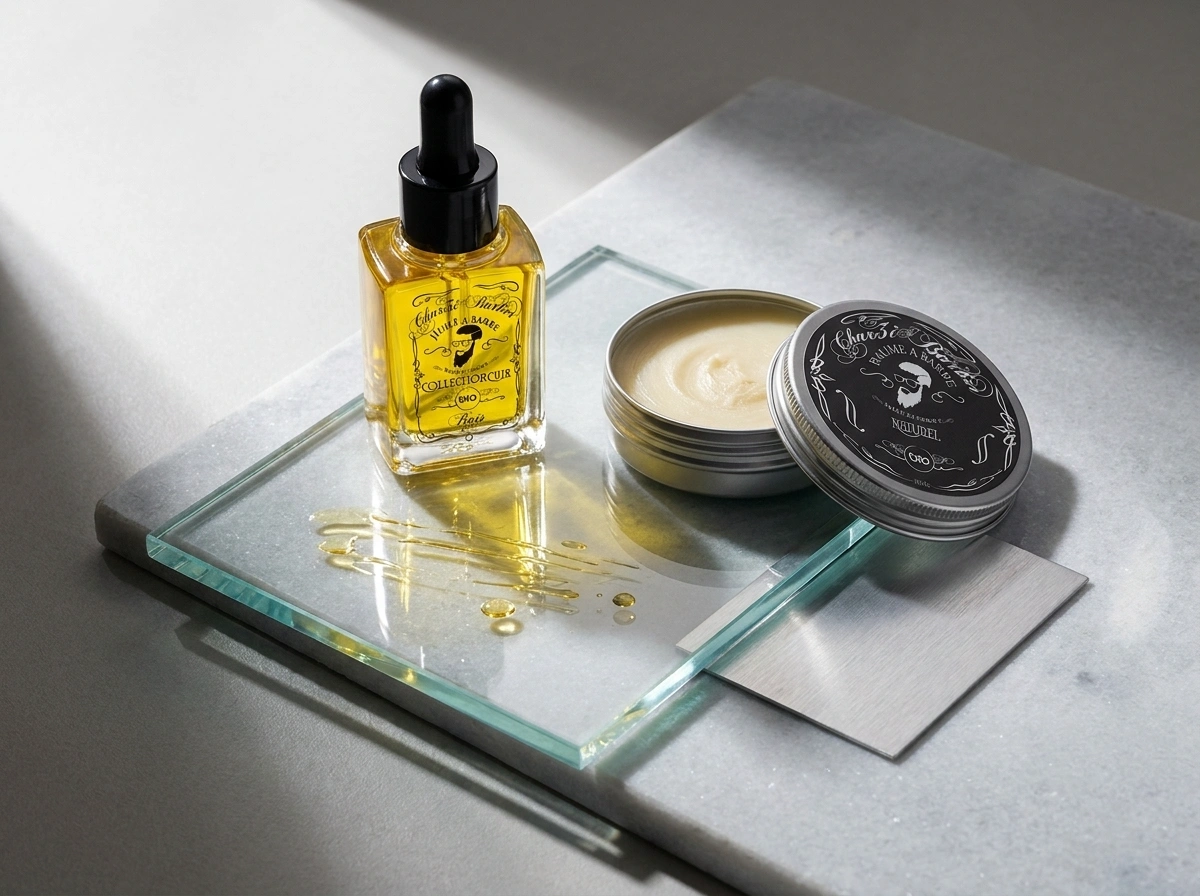 Still life ZAYT et SABR Char3i Barber sur verre